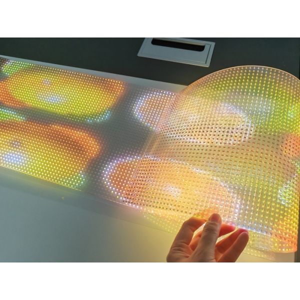 High Bright P5 LED Transparent Film Screen For Store Showcase Promotion