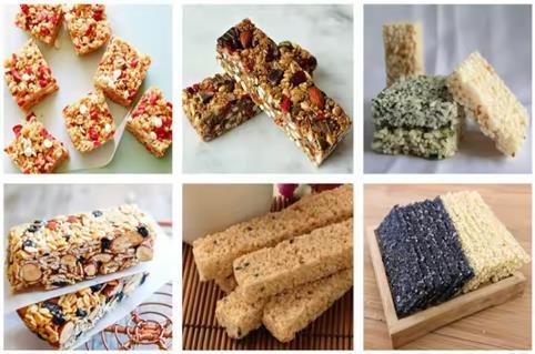 Bocado de barra de caramelo del cereal de la nuez que forma la máquina