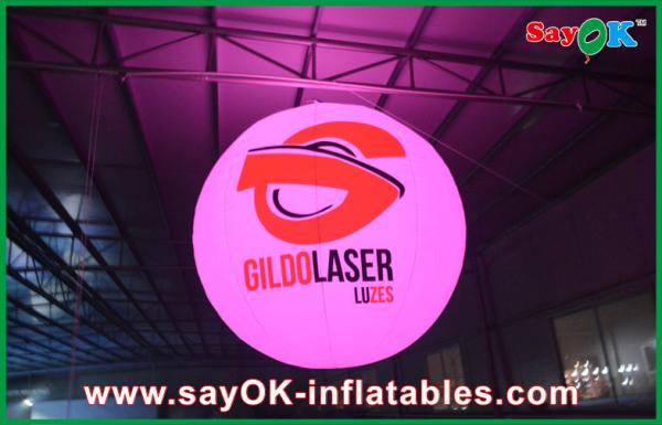 Ballon inflável da iluminação de grande pano branco de Oxford para anunciar