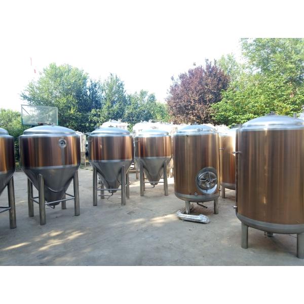 600L Beer Fermentation Tank , Conical Beer Fermenter With Rose Golden Color