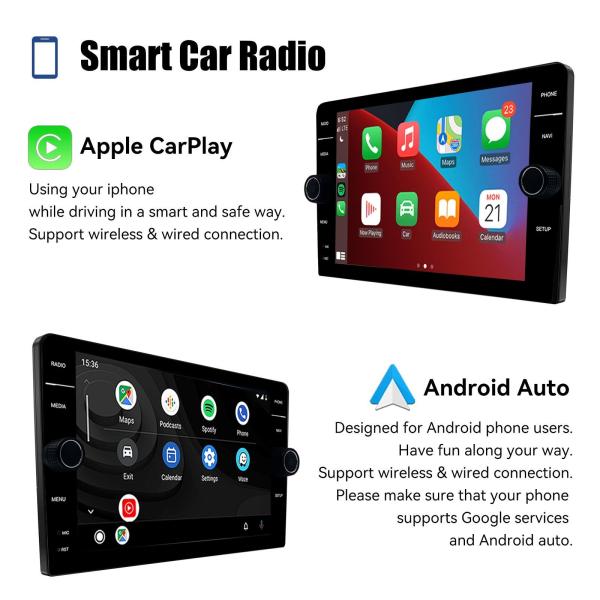 8/9/10 Botón Android 12 QELD Pantalla Radio del coche estéreo WiFi GPS navegación2G 32G CarPlay 2 Din Car Auoradio reproductor multimedia