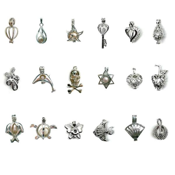 Love Pearl and Wish Pearl Gift Set With Neckalce And Double Dolphin Shape Cage Pendant