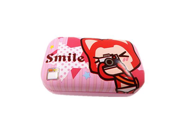 Hard Iron Cute Contact Lens Case Box Pink Smile Fox Eye Lens Case Easy Taking