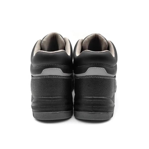 Botas de cuero negro de verdad Anti-punción Botas de trabajo Minería