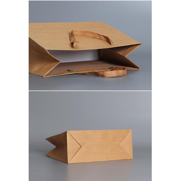 Industrial Surface Packaging Custom Logo Print Wholesale Grocery White Brown Kraft Paper Gift Bag with Handle