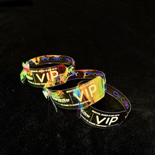 Fornecedor Grátis Pulseira Luminosa E Impermeável Logotipo Personalizado Evento Prémio Promocional Glitter Pulseira Laser Transparente PVC