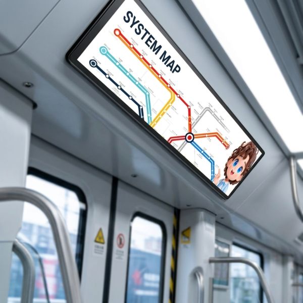 21 Inch Ultra-wide Bar LCD Screen Monitor for Bus Passenger Information System and Public Transport Signage