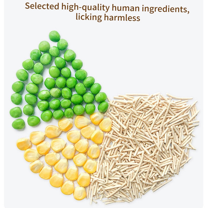 Natural Eco-Friendly Pet Products with Pea Fiber Excellent Clumping Flushable Low Dust-Free Tofu Cat Litter 