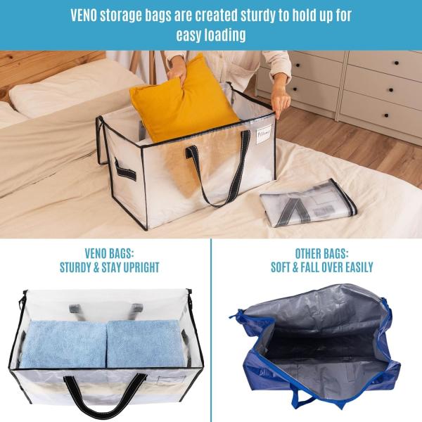 VENO 6 Pack bolsas de mudanza, mantel y mantas bolsas de almacenamiento para el armario, cajas de mudanza, cajas con tapas alternativa,