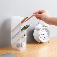 Suporte plástico lustroso retangular do lápis do recipiente de armazenamento do agregado familiar da composição