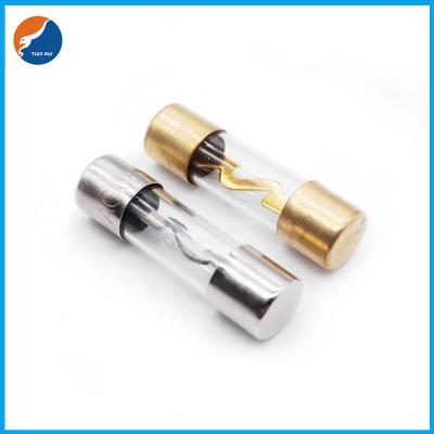 Do ouro audio do sistema estereofônico ampère do carro fusível automotivo folheado a níquel 10x38mm do vidro de tubo 5AG auto AGU