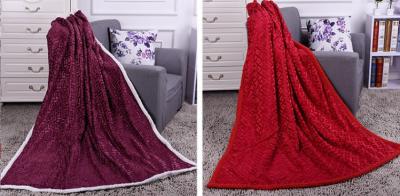 Solid Color Heavy PV Fleece Fake Fur Blankets And Throws Two Layers Anti - Pilling