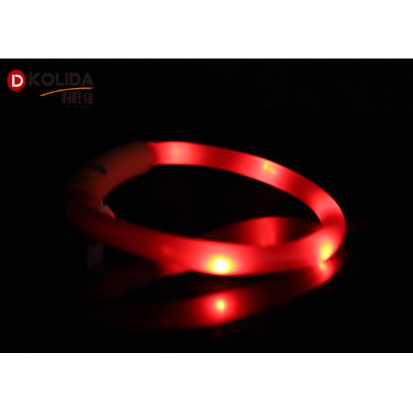 USB Rechargable Full Waterproof IP65 LED Dog Necklace With Silicon Tube Colorful Light