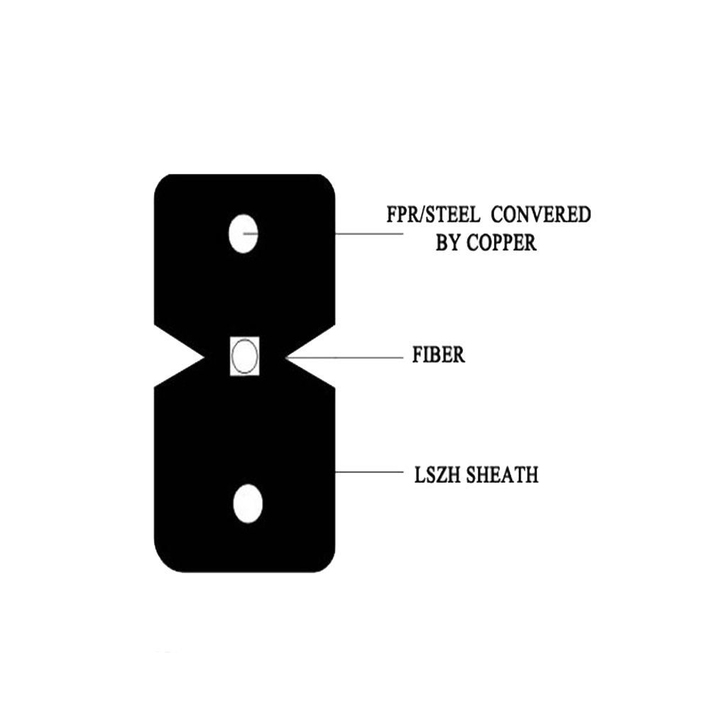 Крытое волокно FTTX привязывает GJYXFH OFC 2.0×3.0mm 1 куртка ядра LSZH
