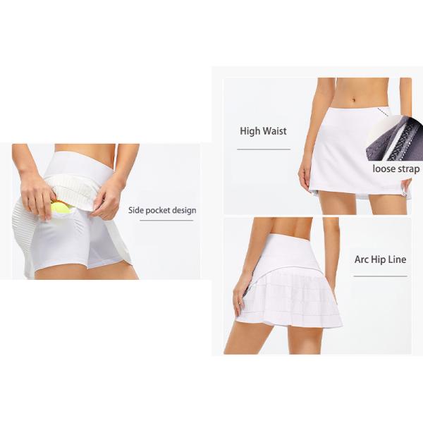 Le golf plissé léger de tennis borde la séance d'entraînement sportive avec des femmes de Skorts de poches