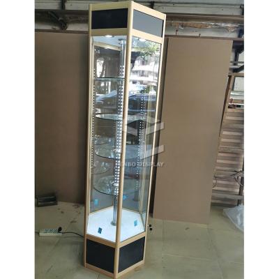 OEM de vidro sextavado da liga do titânio da mostra da exposição da torre de 300*300*2000mm