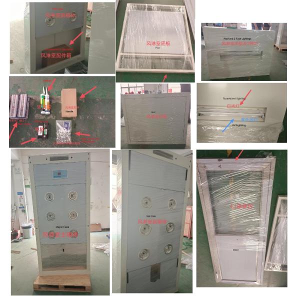 110V 220V SUS304 Нержавеющая сталь Низкий уровень шума Чистая комната Воздушный душ Кабинет, 12 сосудов 99,99% Нержавеющая сталь Воздушный душ Комната