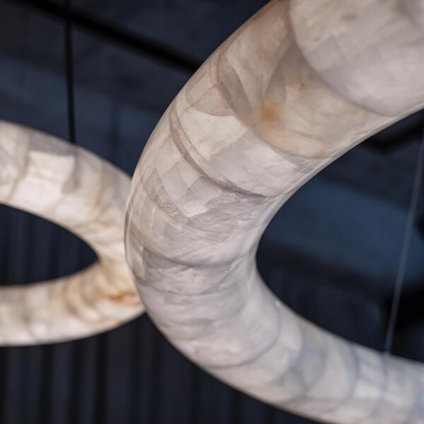 Frozen Curve Pendant Alabaster Marble Ceiling Chandelier For Sophisticated Indoor Decor