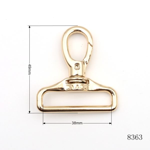 2 Inch Square Ring Swivel Snap Hook Middle East Design Round Head carabiner for Bag Strap