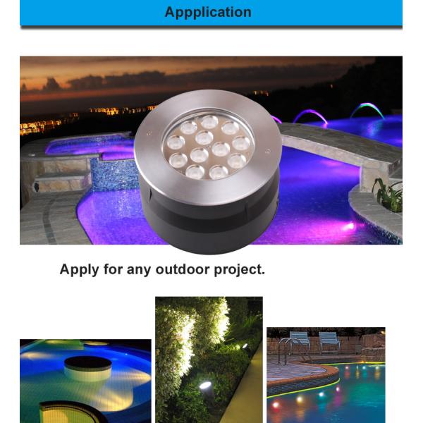 Stainless Steel IP68 Waterproof 12v RGB Underwater Submersible Led Light for Pool