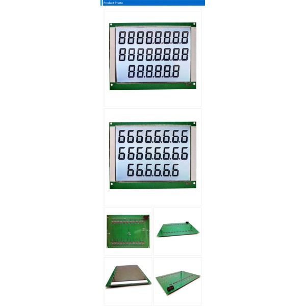 Custom 22 Digit 7 Segment TN LCD Display Board For Fuel Dispenser 886/776/664 Transmissive Screen