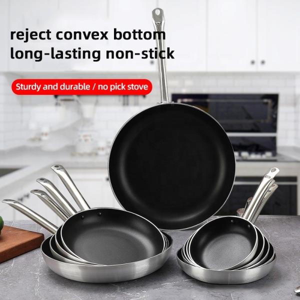 Kitchen  Stovetop Frying Pan Stainless Steel Non Stick With SS Handle