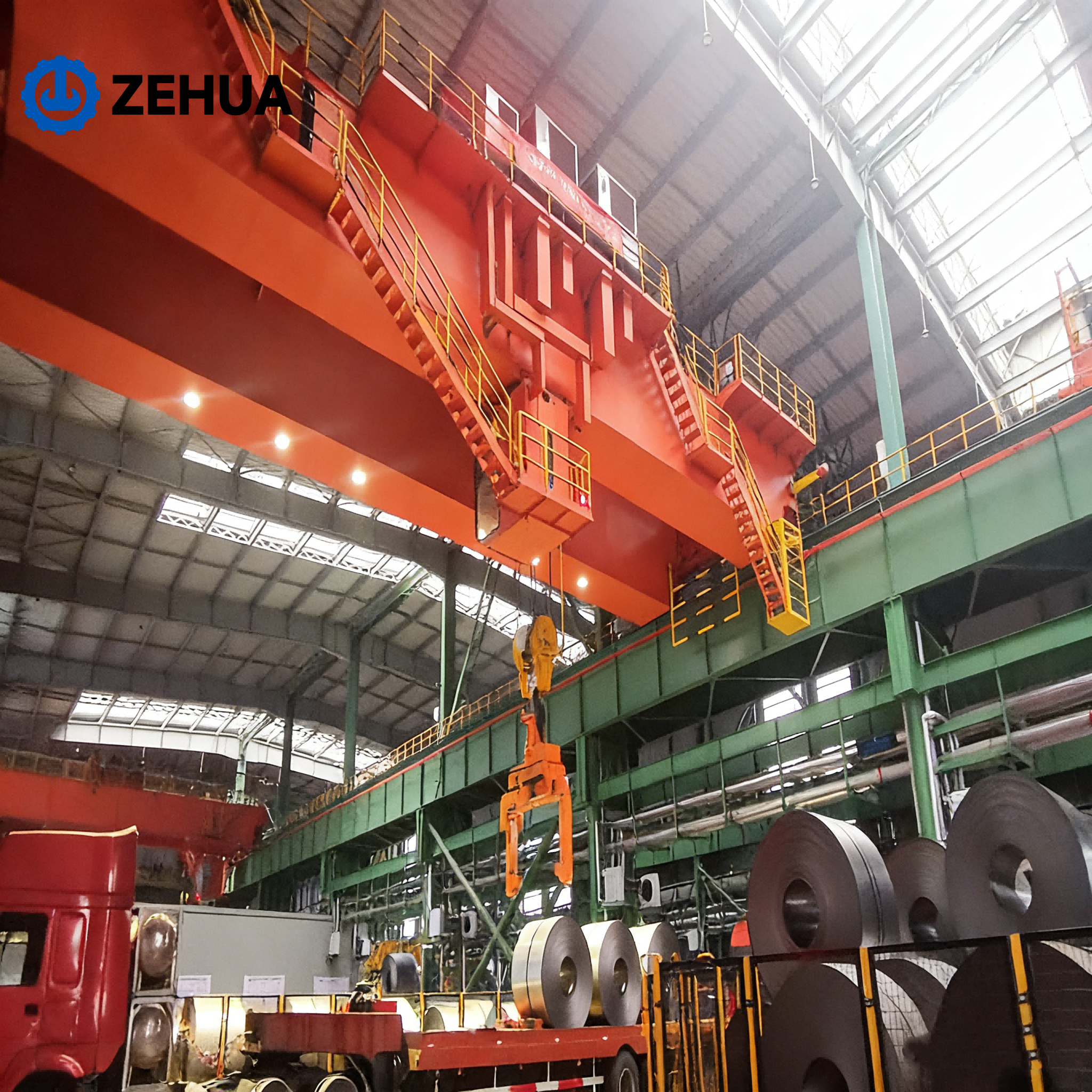 Zehua Intelligent Steel Double Girder Bridge Crane 30m Span 25m Lifting Height Henan-Made for Metallurgical Industry