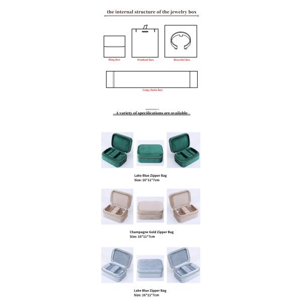 Boîte de rangement de bijoux en velours élégant pour boucles d'oreilles personnalisées Colliers et anneaux Nouveau style