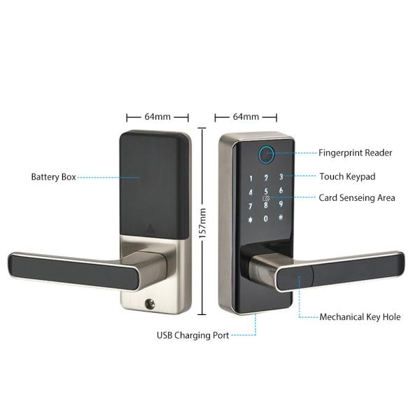 Serrure de porte d'accès d'empreinte digitale de capteur de pression de semi-conducteur avec le mot de passe et le code de PIN