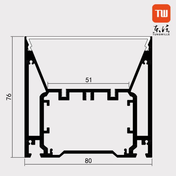 Silver white LED Strip Lights Aluminum Profile 80mm x 76mm for Wardrobe
