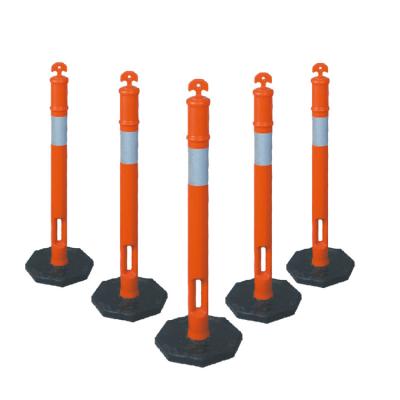 Base size 41*41cm PE Elasticity Traffic Pole for Road Divider Warning Post SH-X010
