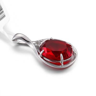 Encantos de prata da colar do pendente do pendente 2.82g julho Birthstone de pedra preciosa do rubi 925