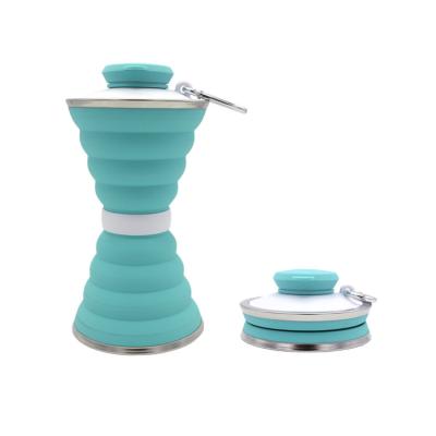 garrafa expansível e dobrável do silicone 500Ml de água potável