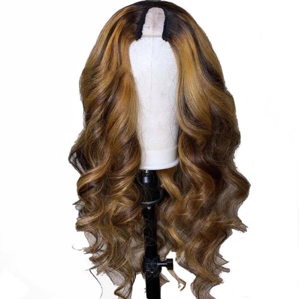 150 Density P4/30 Glueless Machine Made U Part Brazilian Hair Wig for Black Women