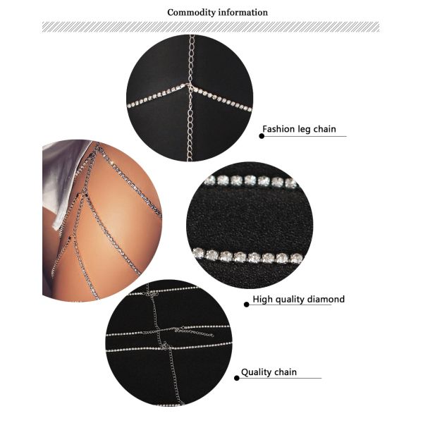 Waist Beads Body Jewelry Leg Chain Hot Shinning Rhinestone Wholesale Sexy Women Casual Gift Silver Gold Jewellery