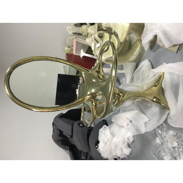 Inside dressing table with glass stainless steel plated titanium