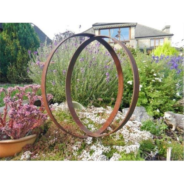 Скульптура обруча кольца сада Corten большого деревенского искусства сада круга кольца металла стальная