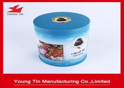 Cylinder Round Full Color Printed Metal Tin Container Box For Coffee Packaging
