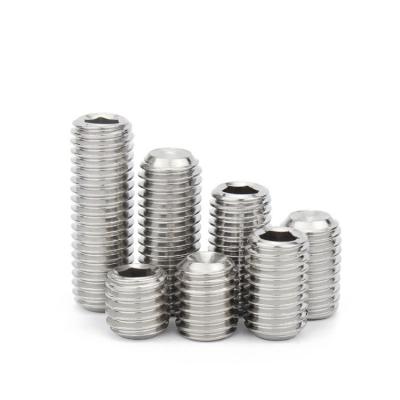Aço inoxidável 304 Hex Socket Set Screw DIN 916 Cup Cone Point para fixação segura
