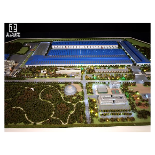 Industrial plant floor plan model, customized architectural model, factory planning display model