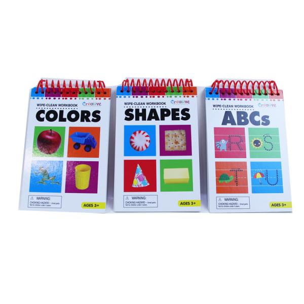 11 Sheets Wipe Clean Workbook Collection Shape Cards  color cards ABCs cards 108x165mm flash cards