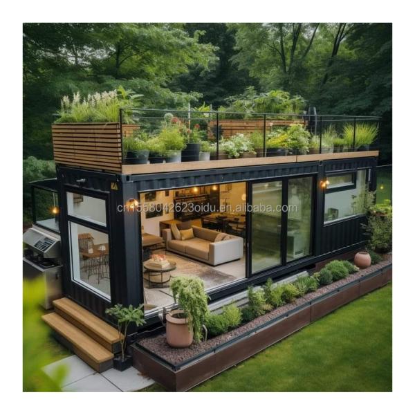 20ft Mobile Home Garden Studio Prefabricated Customizable Steel Container House with Wall 50/75/100mm Wave Sandwich Panel