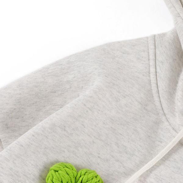 Anti Pilling Embroidered Long Sleeve Sweatshirts Loose Floral Fleece Hoodie