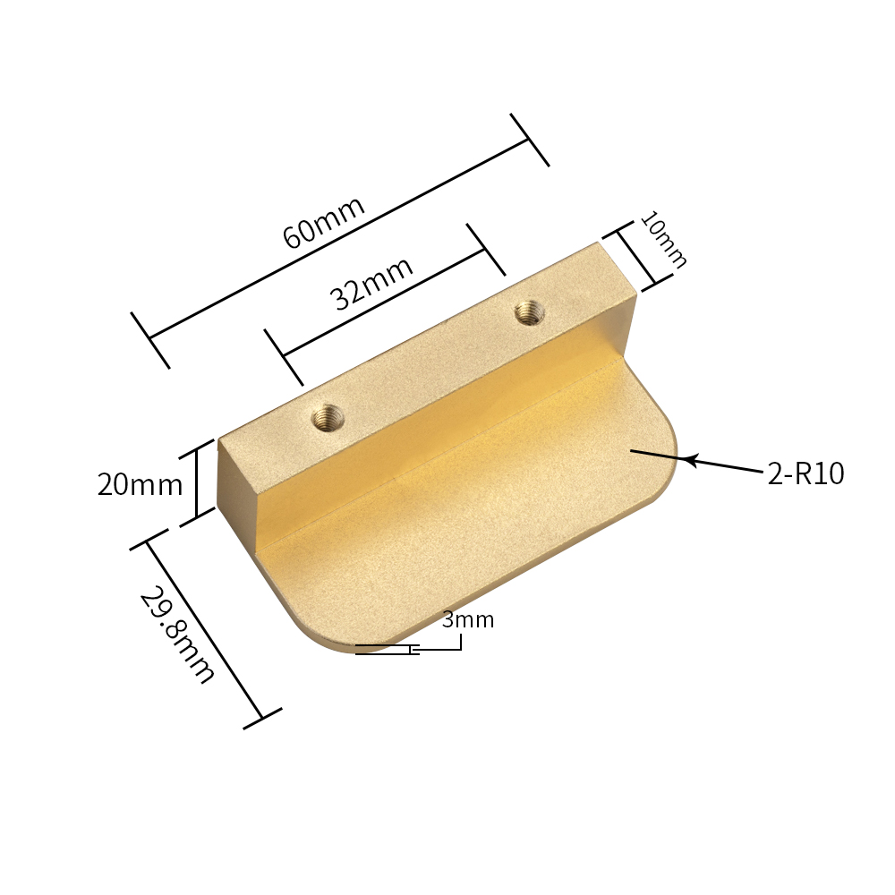 New Alloy Gold square Cabinet Knobs Aluminum Cabinet Handle Maniglie Color Rame Per Mobili Cucina for Furniture Door
