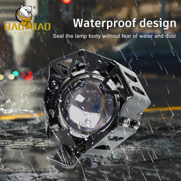 White Yellow Steady 24V Aluminum Universal Motorbike Spotlights LED