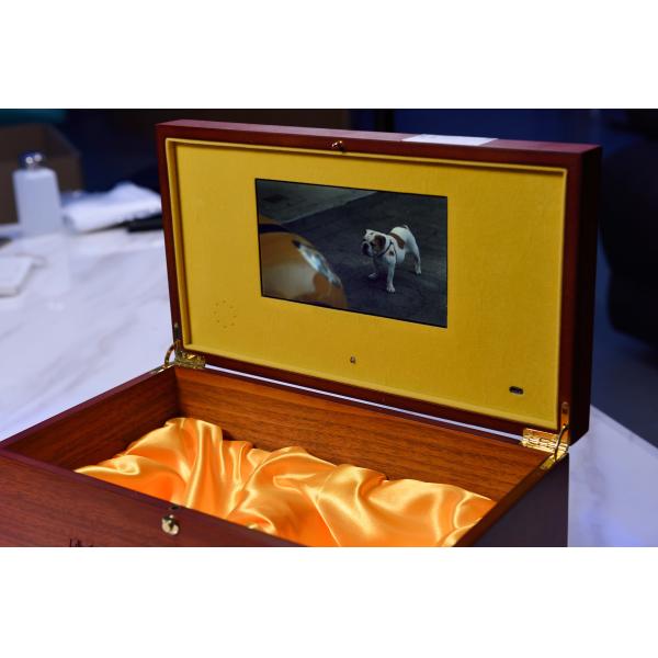 OEM деревянной коробки подарка экрана HD LCD видео- для выдвиженческого маркетинга