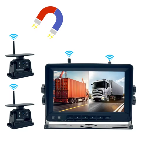 High Definition Wireless Truck DVR Monitor, 7 Inch Night Vision WiFi Solar Powered Reverse Backup Recorder Camera for Winnebago Travato RV Reversing