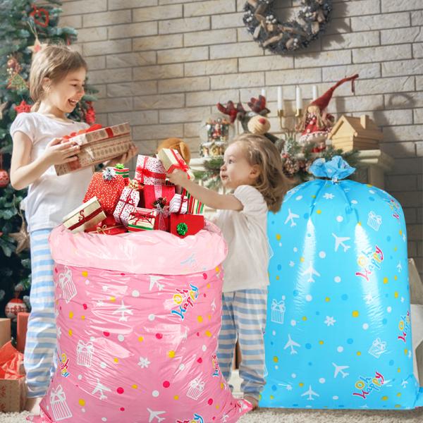 Подарок розового плоского громоздк рождества праздника пластиковый кладет печатание в мешки CMYK