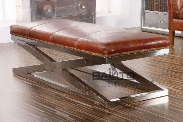 antique old style leather ottoman classic club furniture