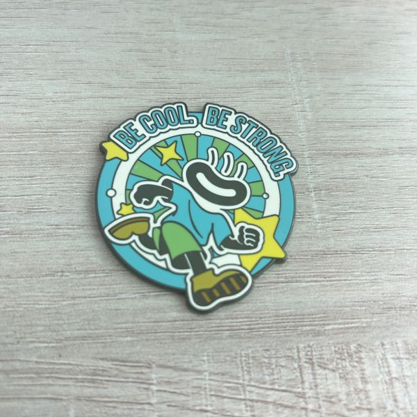 Motivational Be Cool, Be Strong Cartoon Enamel Pin, Positive Energy Collectible Lapel Pin for Kids & Teens
